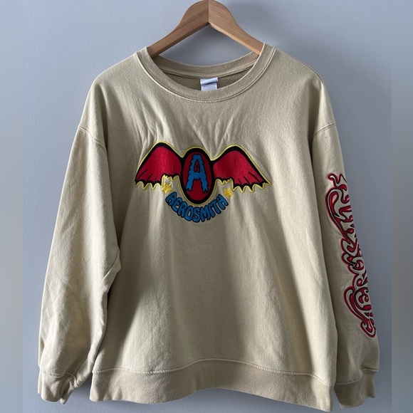 Aerosmith Embroidered Sweet Emotions Cotton Crewneck Sweatshirt XXL - Picture 4 of 9